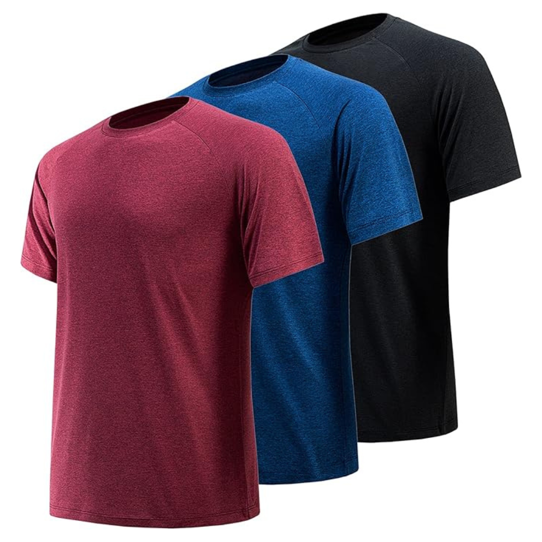 3 Pack Quick Dry Moisture Wicking Gym Shirts