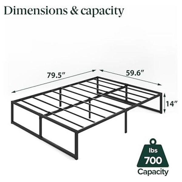 ZINUS Lorelei 14" Queen Size Metal Platform Bed Frame