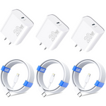 3-Pack 20W PD USB-C Wall Charger Block w/ 3-Pack 6.6ft USB-C to Lightning Cable
