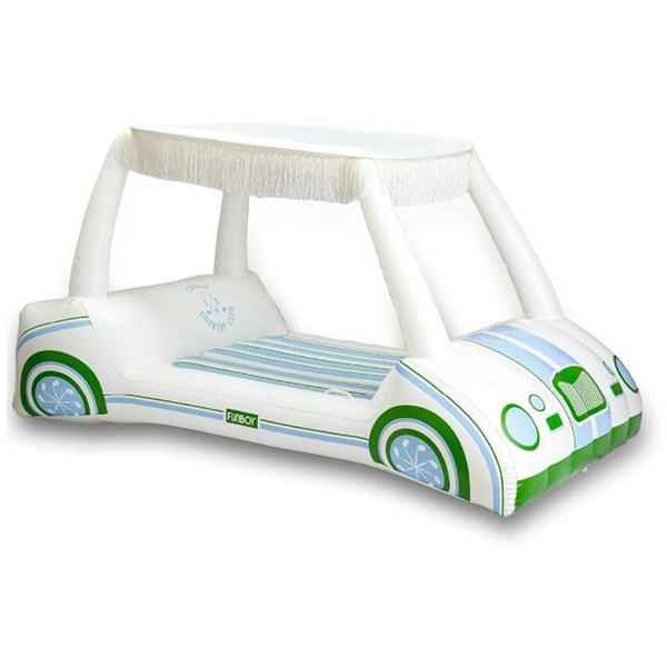 Giant Inflatable Golf Cart Pool Float with Shade and Cup Holders