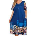 Women's Floral Print Mumu Nightgown Lounge Dress