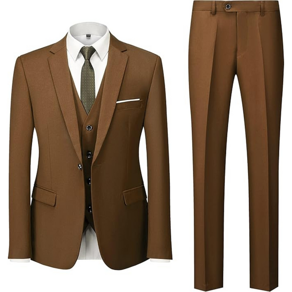 Men's 3-Piece Slim Fit Tuxedo Jacket Suit & Pants