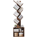 Sunmory 6 Tier Small Bookcase with Storage Cabinet