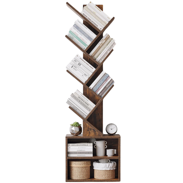 Sunmory 6 Tier Small Bookcase with Storage Cabinet