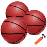 3-Pack Mini 6" Basketball Set with Pump for Kids & Teens