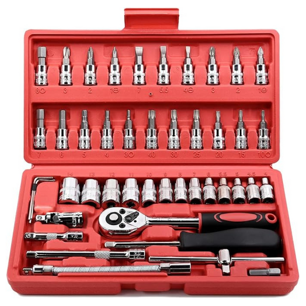 46-Pieces Egofine 1/4 inch Drive Socket Ratchet Wrench Set