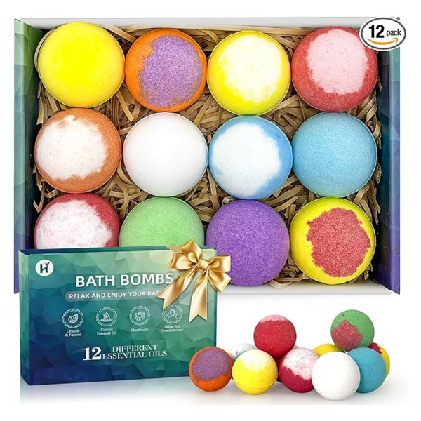 12-Pack Handmade Natural & Organic Spa Bath Bombs
