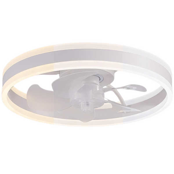 LUDOMIDE 15'' Flush Mount Ceiling Fan W/ LED Light