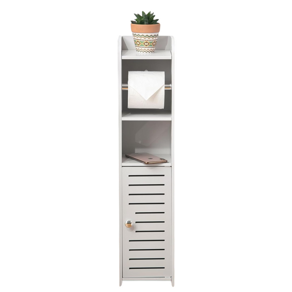 Aojezor Bathroom Storage Cabinet Stand With Toilet Roll Holder