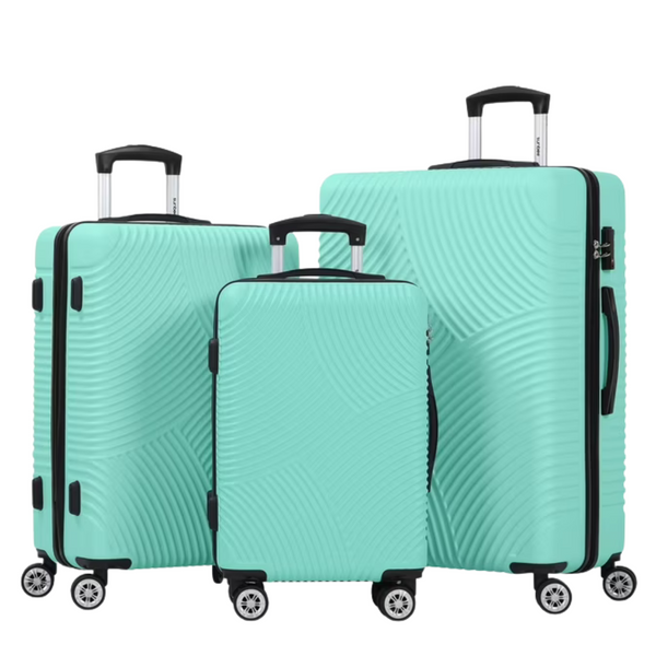 3-Piece Sunbee Lightweight Hardshell Luggage Sets (Mint Green)