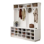 FUFU & GAGA 63" W Wood 3-in-1 Hall Tree Coat Rack Shoe Storage Bench