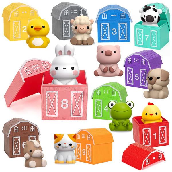 20-Piece Aigybobo Montessori Farm Animals Counting & Sorting Set