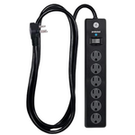 GE 6-Outlet 6ft Extension Cord 800 Joules Surge Protector