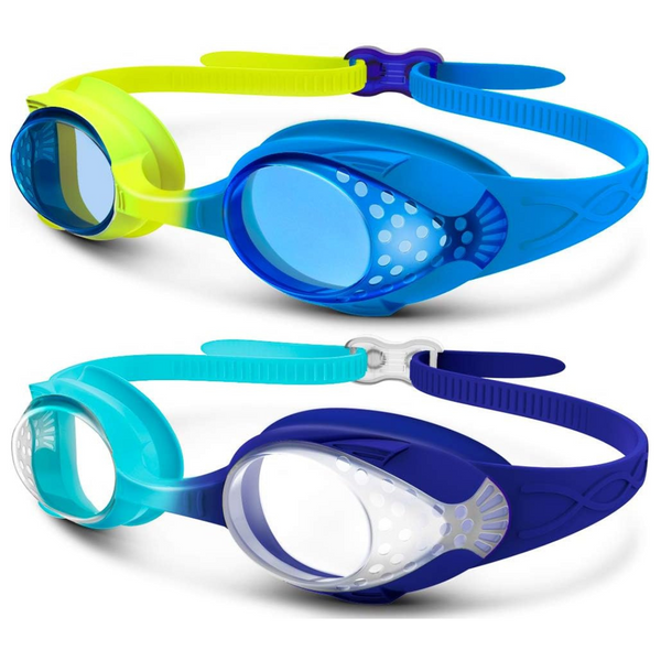2-Pack OutdoorMaster Kids Swim Goggles W/ Quick Adjustable Straps