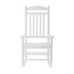 Hampton Bay Glossy White Wood Outdoor Rocking Chair