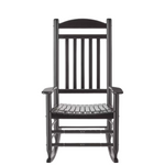 Hampton Bay Patio Wood Outdoor Rocking Chair (Black)