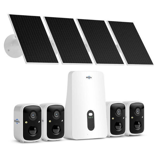 4-Count Wireless Outdoor Solar Security Cameras With 2K Color Night Vision