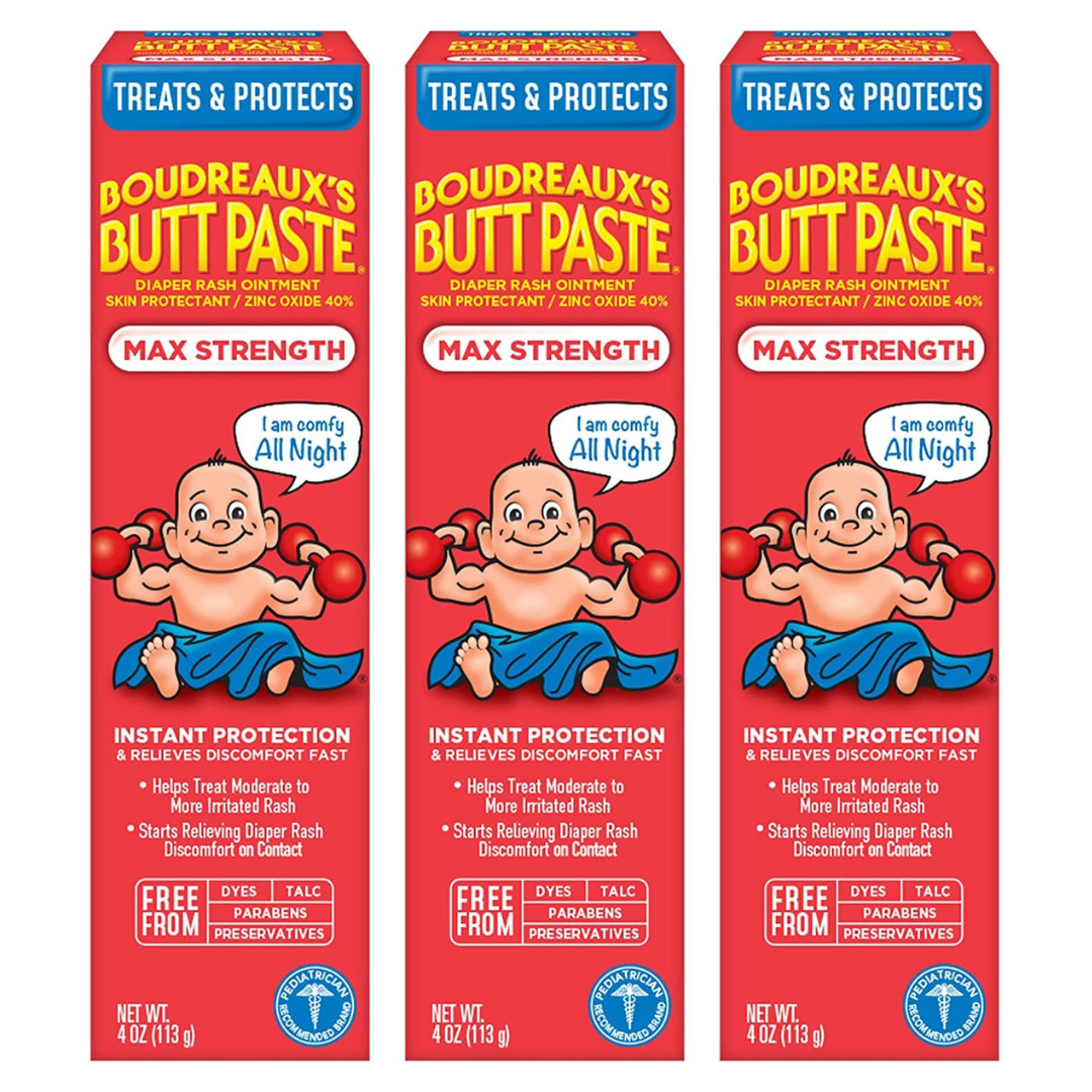 3-Pack Boudreaux's Butt Paste Maximum Strength Diaper Rash Cream