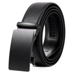 Men's Leather Ratchet Belt W/ Adjustable Buckle (32" To 38", Black)