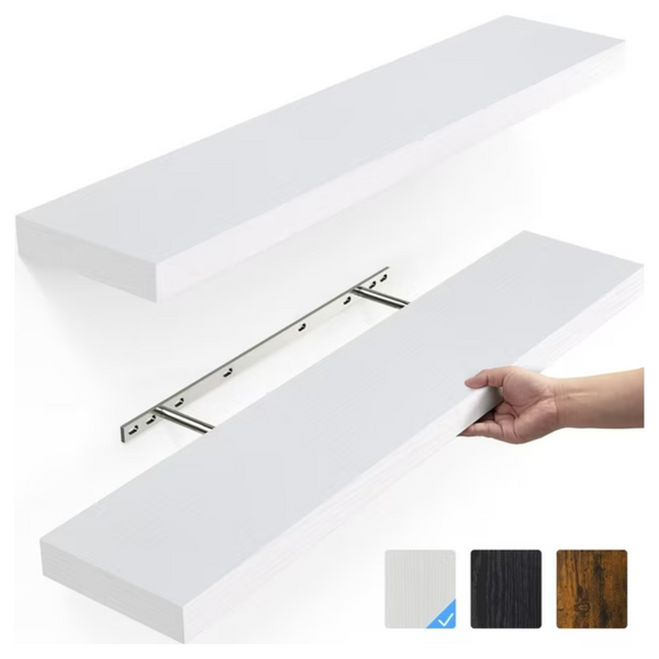Set Of 2 Ophanie 22.5" Wood Floating Wall Mounted Shelves