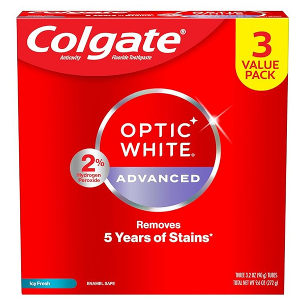 3-Pack Colgate Optic White Advanced Teeth Whitening Toothpaste (3.2 Oz)