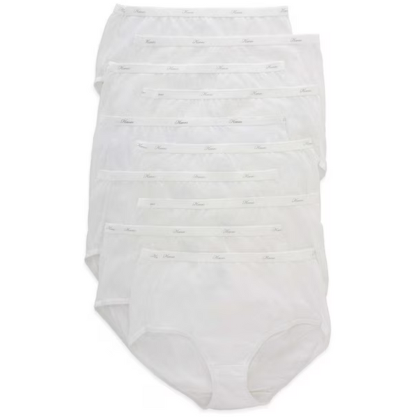 10-Pack Hanes Women's Cotton Briefs Underwear (Various Size)