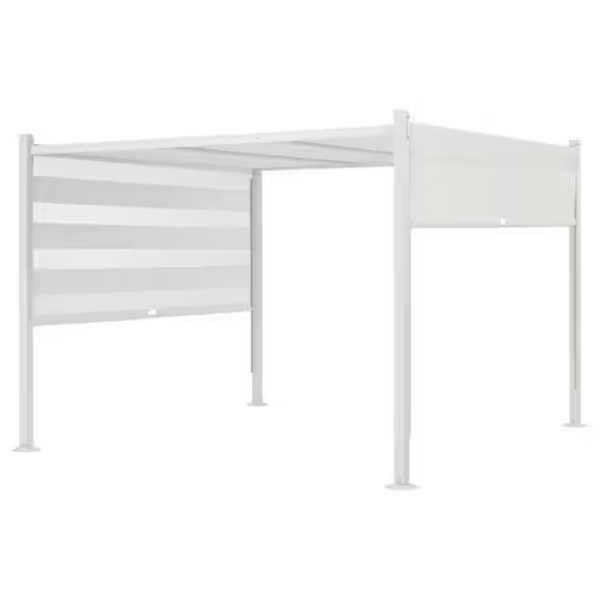 Hampton Bay Stillman 9.8ft x 9.8ft White Metal Pergola