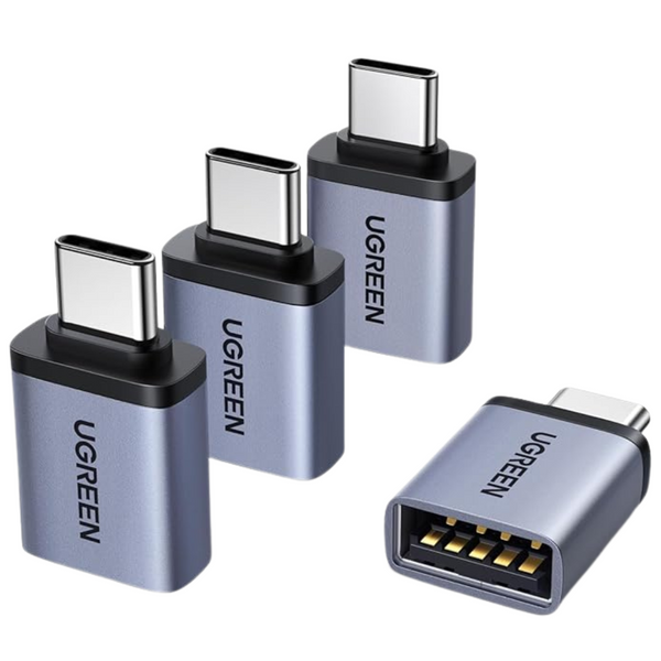 4-Pack 10Gbps USB 3.2 USB-A Female To USB-C Male OTG Adapters