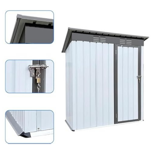 SPOFLYINN Outdoor Storing Tools Metal Storage Shed