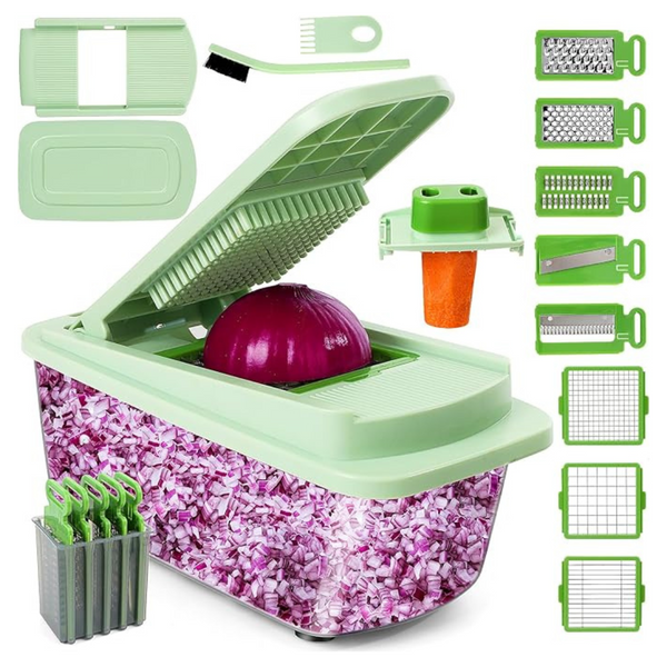 16-In-1 Vegetable Chopper With 8 Blades & Container