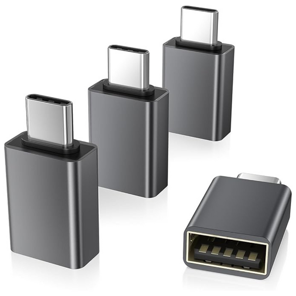 4-Pack Elebase USB-C (Male) To USB-A (Female) Adapter
