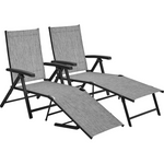 2-Pack Yaheetech Patio Reclining Chaise Lounge Set
