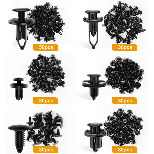 200-Count GOOACC Universal Plastic Fender Rivet Auto Clips