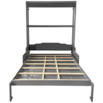 Foldable Queen Size Murphy Bed with Cushion & Wooden Slats