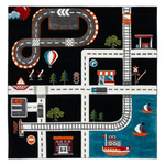 Safavieh Carousel Kids Collection 4' Square Devan Train Track Area Rug