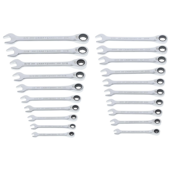 20-Piece Craftsman SAE/Metric Ratcheting Box Wrench Set (CMMT87220)