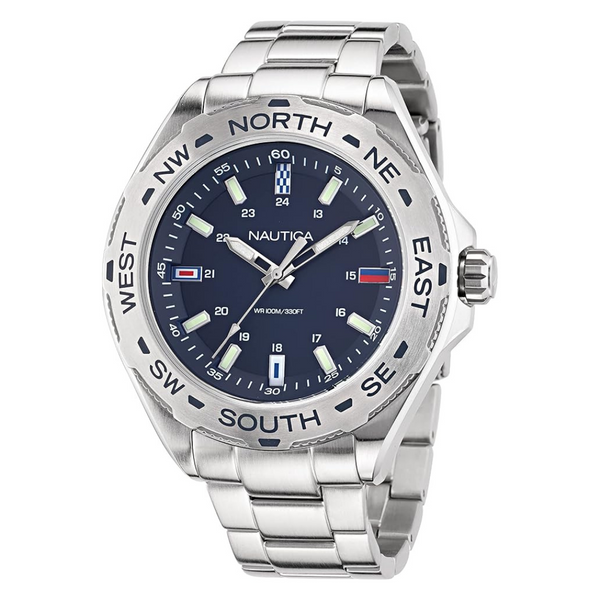Nautica Men's Clearwater Beach Quartz Blue Dial Watch (NAPCWS305)