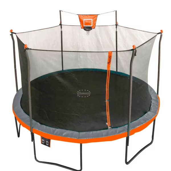 15ft Multiplay Trampoline & Enclosure Combo Set With Basketball