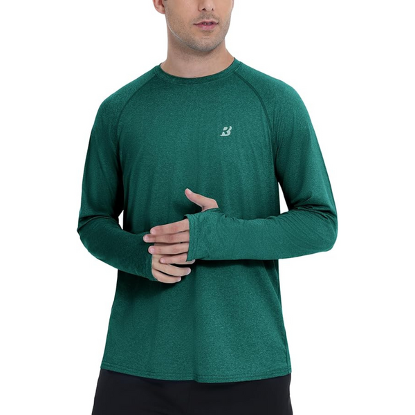 Men's UPF 50+ Sun Protection Swim Shirts With Thumbhole (Various)
