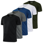 5-Pack Men's Dry Fit Wicking Athletic Breathable Shirt
