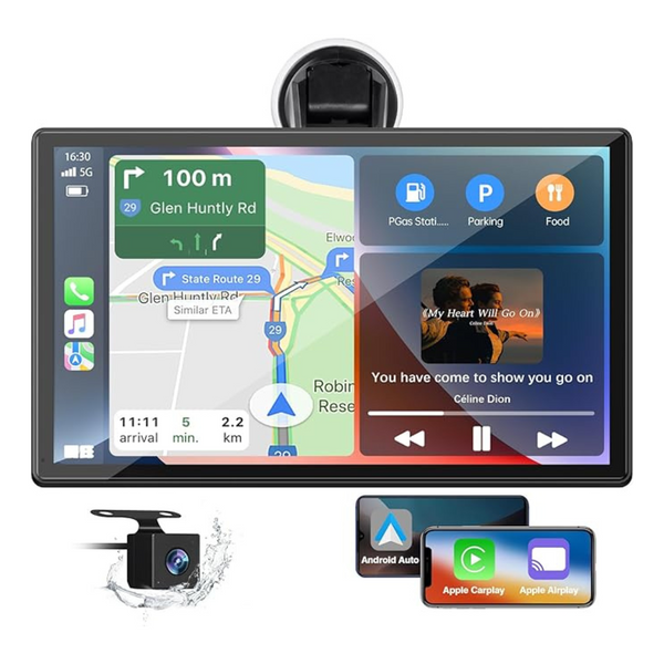 Lamtto 9" 1600x600 Apple CarPlay & Auto Wireless Car Stereo
