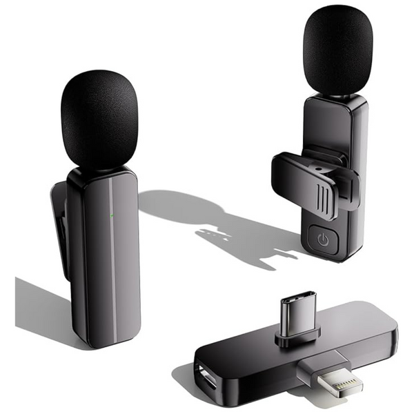 2-Pack 2-In1 Wireless Mini Lavalier Microphones