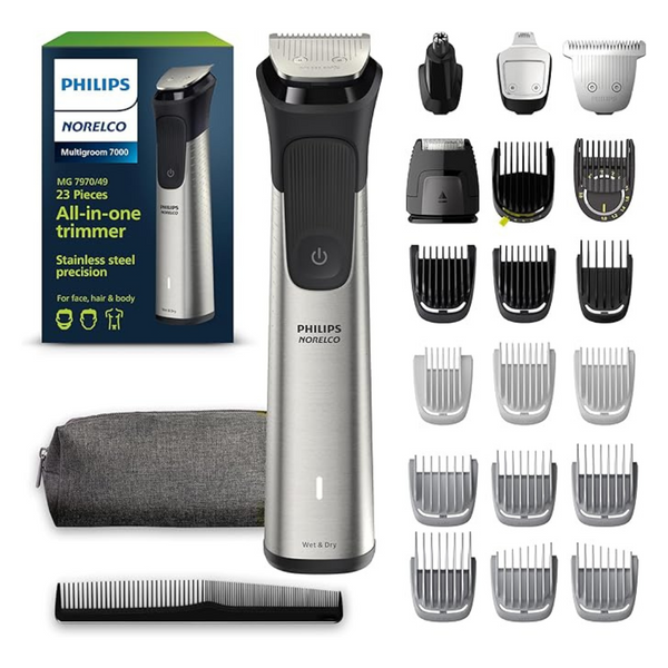 Philips Norelco Multigroom 7000 Series, All-In-One Trimmer, Beard Trimmer And Hair Clipper, 23-Piece Men’s Grooming Kit