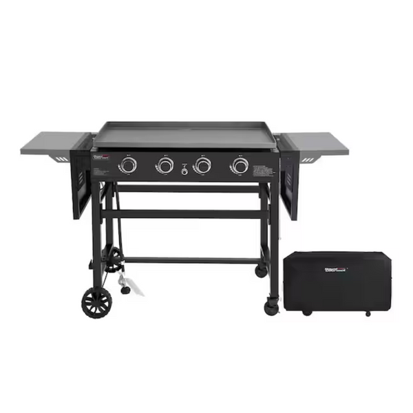 4 Burner Flat Top Liquid Propane 52000 BTU Gas Grill