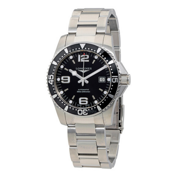Longines HydroConquest 41mm Stainless Steel Automatic Black Dial Watch