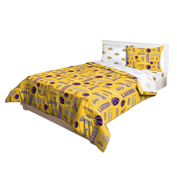 5-Piece FOCO Los Angeles Lakers NBA Team Color Bedding Set