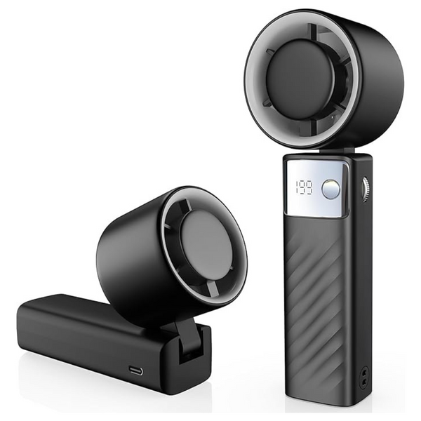 Portable Handheld Mini Fan With Air Turbo Tech & LED Display