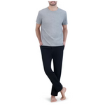 2-Piece Hanes Men's ComfortSoft Tee And Pants Sleep Set (Black/Grey)