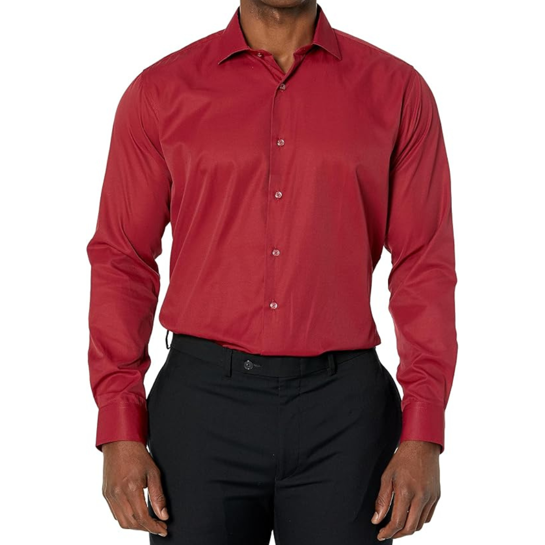 Alexis Bendel Men's Slim Fit Solid Cotton Dress Shirt