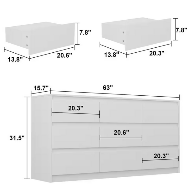 9-Drawer Dresser Storage Cabinet